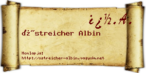 Östreicher Albin névjegykártya